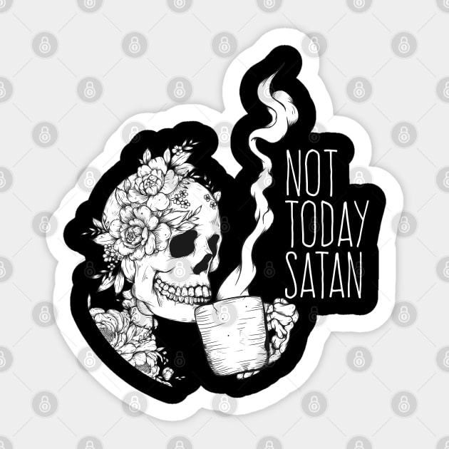 Not Today Coffee Skeleton Sticker by Jess Adams